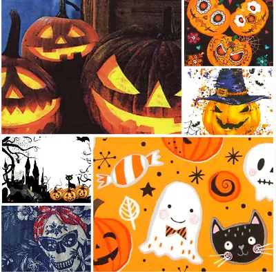 £2.89 • Buy Decoupage Halloween Napkins X 4 Ghosts Pumpkins Skull Spooky Mix Packs Avail