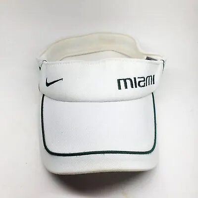 University Of Miami UM Hurricanes Nike Visor White Vintage Hat Cap Football Golf • $14.05