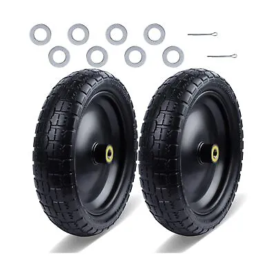 2 Pack 13” Flat Free Wheelbarrow Tires For Gorilla Carts - (5/8  Bearings • $64.62
