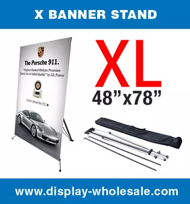 X Banner Stand Tripod Trade Show Display Large 48  X 78  + Travel Bag • $44