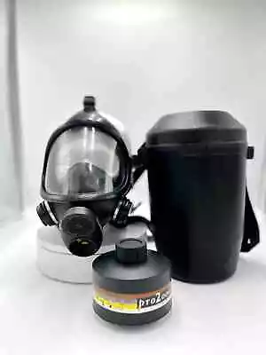 Italian Military Police Gas Mask W/40mm NATO Filter & Case NBC Israeli Polish • $69.99