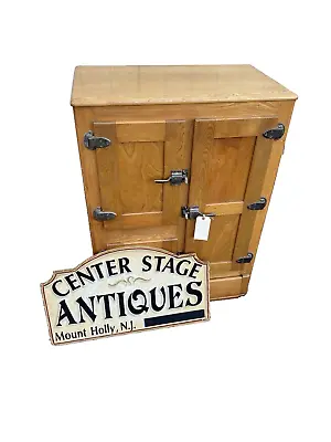 64345 Antique Victorian Oak Ice Box Cabinet • $595