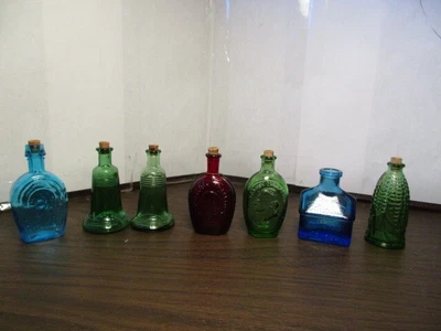 $19.99 • Buy Lot Of 9 Assorted Vintage Miniature Colored Glass - Wheaton Bitters Bottles