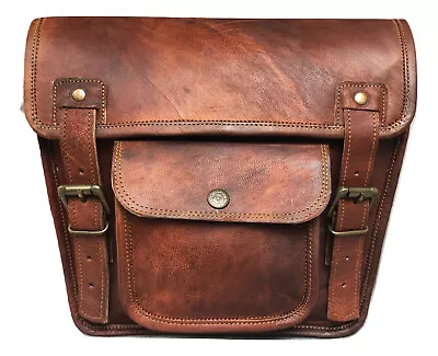 Brown Bicycle Bike Goat Leather Vintage Tail Bag Saddle Bag Back Seat Bag • $65.99