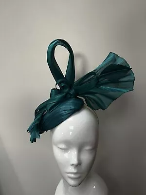 Green Teal Abaca Fascinator  • £35