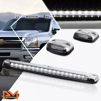 3Pcs Cab Roof Running Light Chrome Housing White LED For 07-13 Silverado/Sierra • $42.89