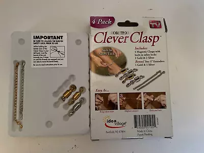 NEW Clever Clasp  Magnetic Jewelry Clasp 3 Pack &  2 Extenders ONE CLASP MISSING • $5