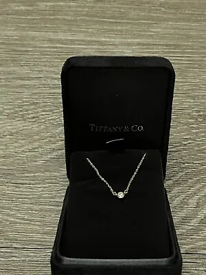 Tiffany & Co. Elsa Peretti Diamonds By The Yard  Necklace16 In  With 0.14ct  18k • $949