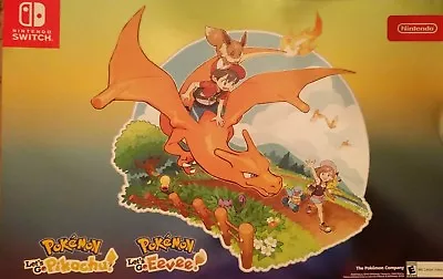 Pokemon Let's Go Pikachu Eevee Charizard Double Sided Foil Poster Exclusive • $8.99