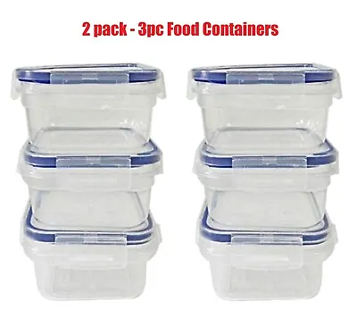 6 Pcs Food Storage Containers With Snap On Lid Small Snack Salad Condiments Mini • $11.98