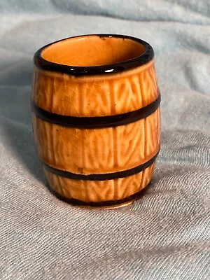 Whiskey Barrel Ceramic Shot Glass Vintage 1960s • $12