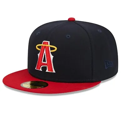 MLB Los Angeles Anaheim Angels 59FIFTY Retro City New Era Fitted Hat Cap Navy Re • $37.99