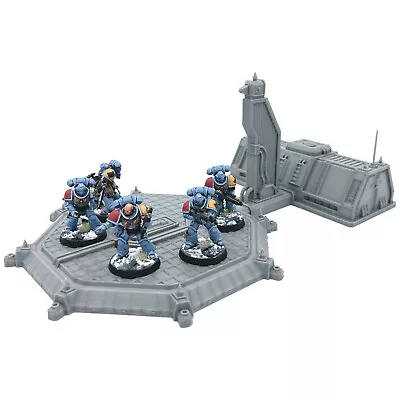 Grimdark Space Marine Chapter Chapel Barracks Terrain 28mm Landing Pad • £15.99