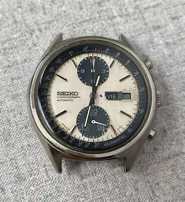 Vintage Seiko 6138-8020 PANDA Chronograph Automatic Watch Black And White Dial • $450