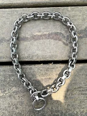 High Quality 304 Stainless Steel Thick Puppy Collar Metal Chain Collar For Larg- • £42.34