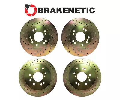 F&R BRAKENETIC Sport Cross Drill Brake Rotors 30mm Z32 300ZX Conversion 4/5LUG • $371