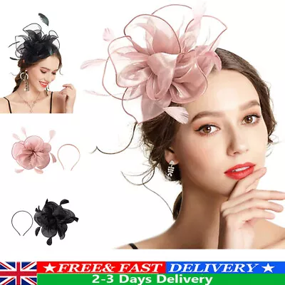 Feather Hair-Fascinator Alice Headband Clip Ladies Day Royal Ascot Races Wedding • £8.26