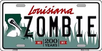 Zombie Louisiana Novelty Metal License Plate  • $13.55