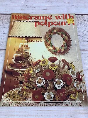 Macrame Pattern Book / Booklet 1980 Macrame W. Potpourri HA-83 Wreath Wallpiece • $7.94
