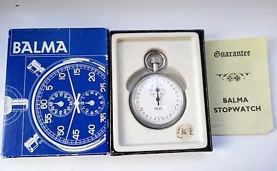 Very Rare Vintage Swiss Balma Sports Precision 3 Sec/2 Min Stop Watch NOS 60-70s • £135