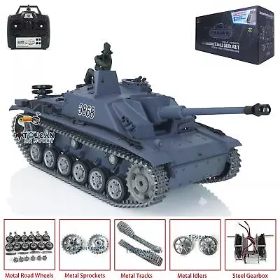 Customized 7.0 Henglong 1/16 Scale Stug III RTR RC Tank 3868 Metal Tracks Wheels • $228.57