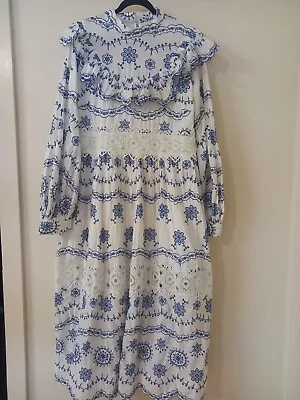 ASOS MAXI DRESS SIZE 20 UK 16 US (Fit 16-18) RETRO STYLE CROCHET LONG EUC • $27.95