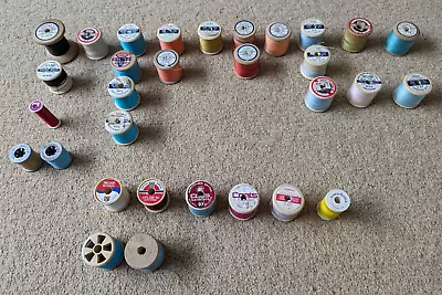 31 Vintage Cotton Reels - Various Colours From Sylco Coats Trylko Etc. • £4.50