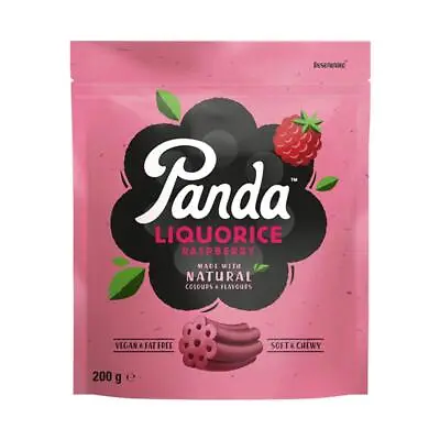 💚 Panda Licorice Natural Raspberry Cuts 200g • £3.56