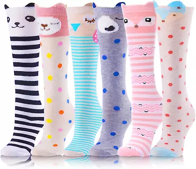 Kids Girls Knee High Socks Long Boot Crazy Silly Fun Gift Cute Tall Animal Socks • £19.43