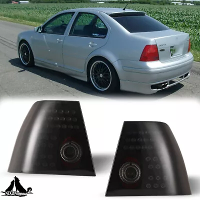 LED Tail Lights For 1999-2005 Volkswagen Jetta Black Rear Brake Lamps Smoke Pair • $113.99