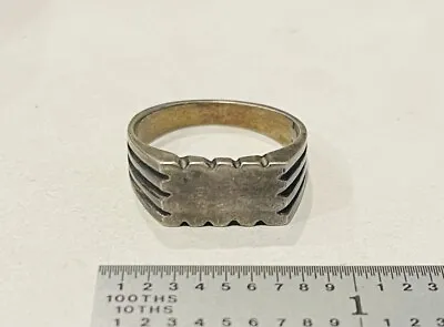 Vintage Sterling Silver Israel Blank Signet Ring Size 8 • $34