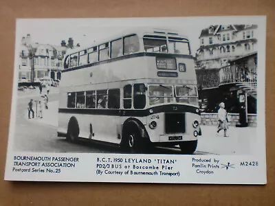 BCT 1950 Leyland Titan Boscombe Bus Bournemouth Passenger Transport Pamlin M2428 • £4.95