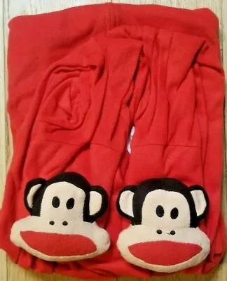 £32.72 • Buy RED PAUL FRANK Baby MONKEY Adult FOOTED Fleece Pajamas Medium One Piece FOOTIES