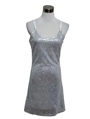 $5 • Buy PRIMADONNA Designer Womens Silver Sequins Bodycon Dress Cocktail Party S M 8