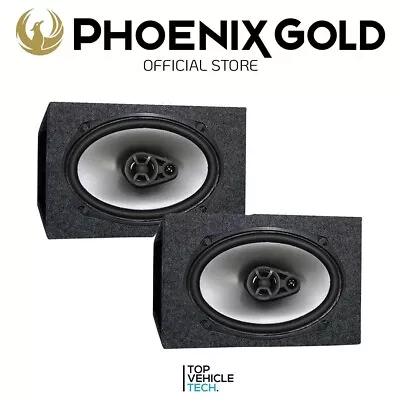 6x9  SPEAKER BOXES PHOENIX GOLD Z69CX COAXIAL CAR SPEAKERS 220W MAX AUDIO BLACK • £49.99