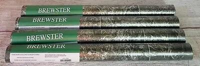 Vintage Brewster Wallpaper Black Silver Gold Metallic Pattern 9 Rolls! • $115