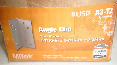 USP MiTek A3-TZ 1-7/16  X 1-7/16  X 2-3/4  Triple Zinc Framing Angle Clip 79 Ea • $79.99