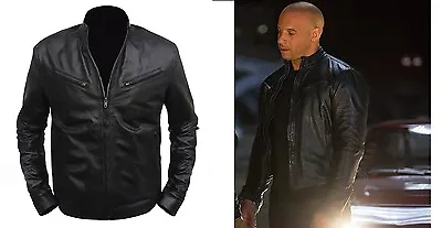 Fast And Furious 6 Vin Diesel Biker Rider Motorcycle Fashion Leather Jacket • $71.76