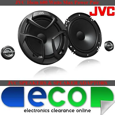 Vauxhall Corsa B Combo 93-00 JVC 16cm 600 Watt Front Door Car Component Speakers • £46.99