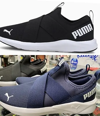 $29.99 • Buy NEW Ladies Puma Slip On Sneaker, Jogger, Shoes. Chroma Black Or Navy