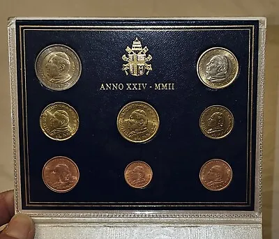 2002 Vatican City 1 Cent-2 Euro 8 Coin Euro Set BU FREE SHIPPING • $400