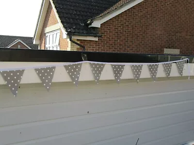 £6 • Buy Grey Polka Dot Pvc Indoor//garden Bunting 10ft Approx 3 Mtrs
