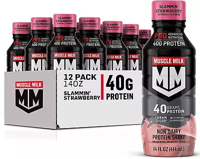 Muscle Milk Pro 40G Protein Shake Slammin' Strawberry 14 FlOz 12Pk  • $63.40