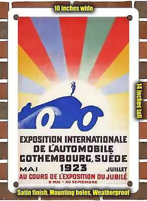 METAL SIGN - 1923 Exposition International De L'Automobile Gothembourg Suede • $24.61