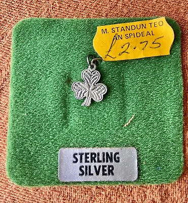 VTG Sterling Silver Shamrock Charm M. Standun An Spideal • $12