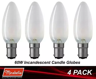 4 X 60W B15 Pearl Candle Incandescent Light Globes Bulbs Lamps SBC Small Bayonet • $28.09
