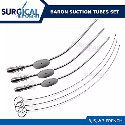 3 Pcs Baron Suction Tube# 3 5 7 Diagnostic ENT Surgical Stainless German Grade • $12.15