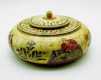 Vintage Round Box Hand Painted Opium Box Decorative Box Beautiful Art Work • $314.28