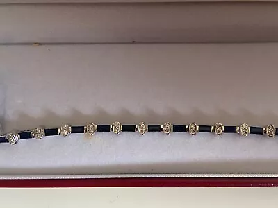 - 18ct White Gold Diamond And Sapphire Bracelet 7  • £995