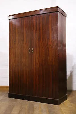 Antique Mahogany Double Door Fitted Interior Wardrobe - Compactum • £395